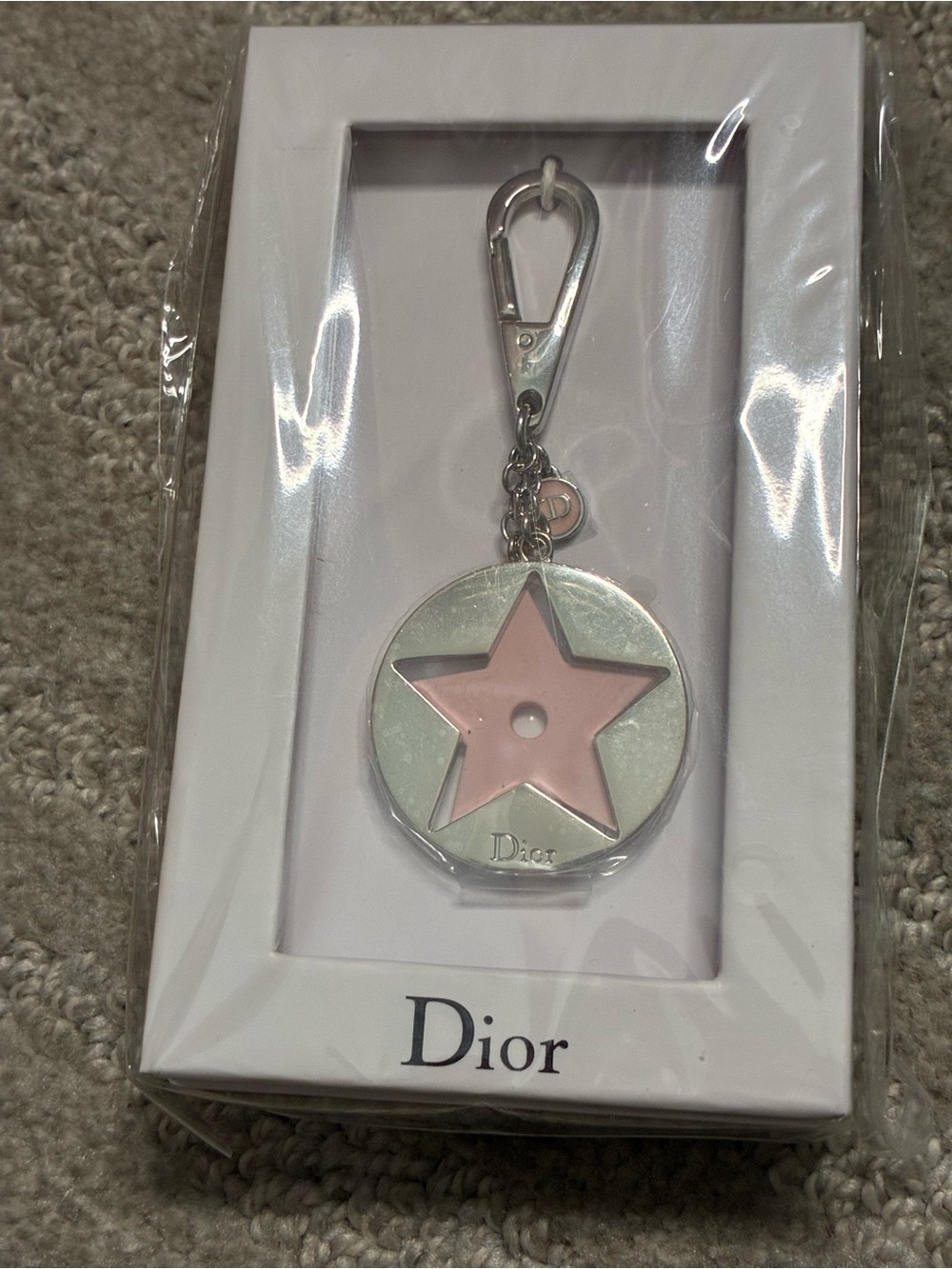 Christian Dior Étoile Star Key Holder Bag Charm Pink & Silver GWP NIB Rare